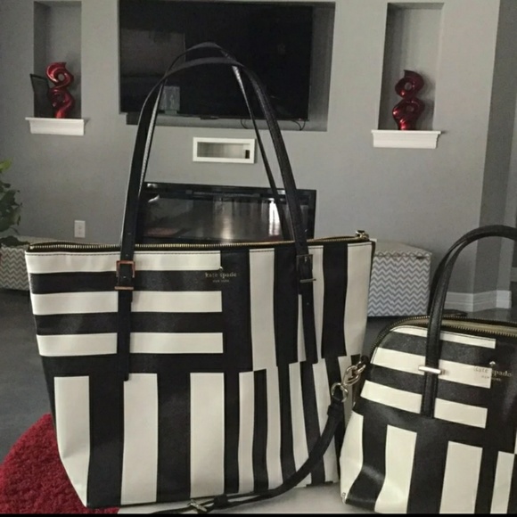 kate spade striped tote - Picture 4 of 8
